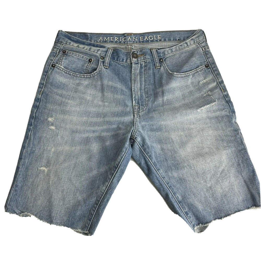 american eagle men jean Bermuda shorts raw Hem size 35